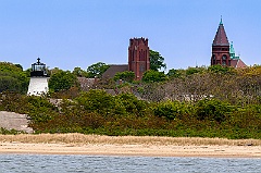 Palmer Island Lighthouse Tower Near Church Towers